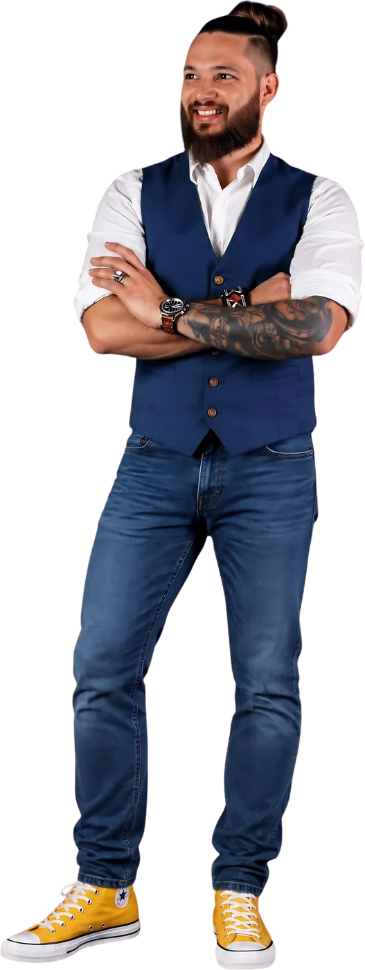Damien Ladurelle, arms folded and smiling